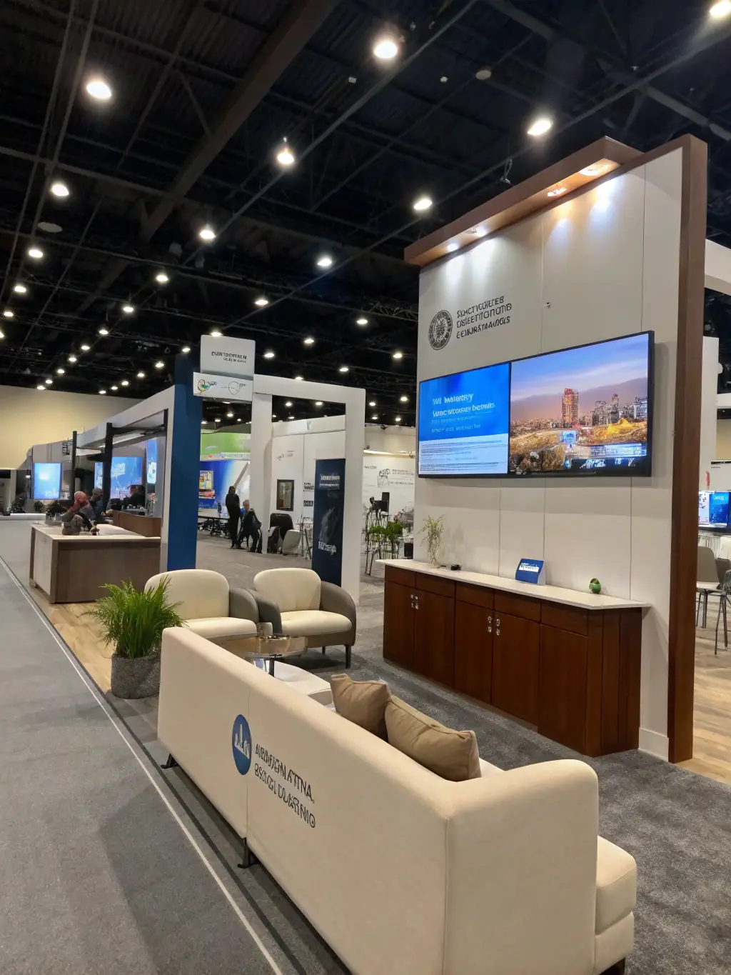 A visually appealing display showcasing the logo and contributions of a major sponsor, AgriTech Solutions, at the Annual Food Tech Conference.